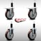 Service Caster 5'' SS Maroon Poly Swivel 1-1/4'' Expanding Stem Caster Set 2 Total Lock Brakes, 4PK SCC-SSEXTTL20S514-PPUB-MRN-2-S-2-114 - alternate 4
